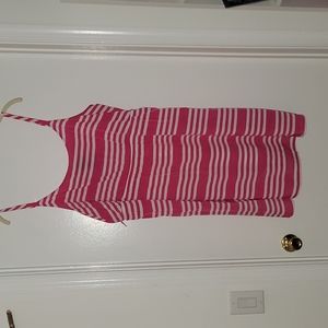 Lane Bryant pink and white striped swim cover dress 18/20